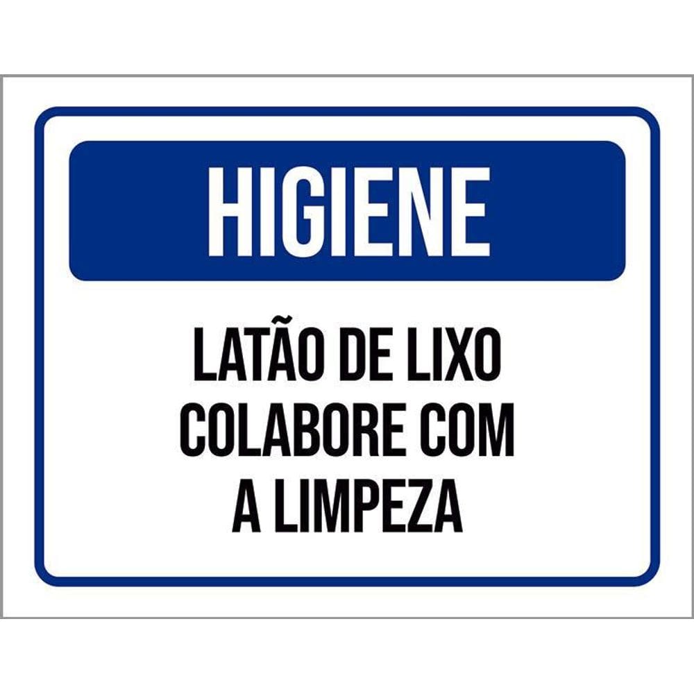 Placa De Sinalização - Higiene Latão De Lixo 36X46