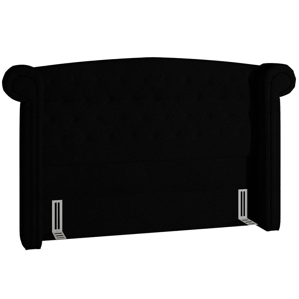 Cabeceira Cama Box Casal 160 cm P05 Sofia Bouclê Preto - Lyam Decor