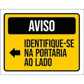 Kit 3 Placas Identifique-Se Portaria Lado Seta Direita