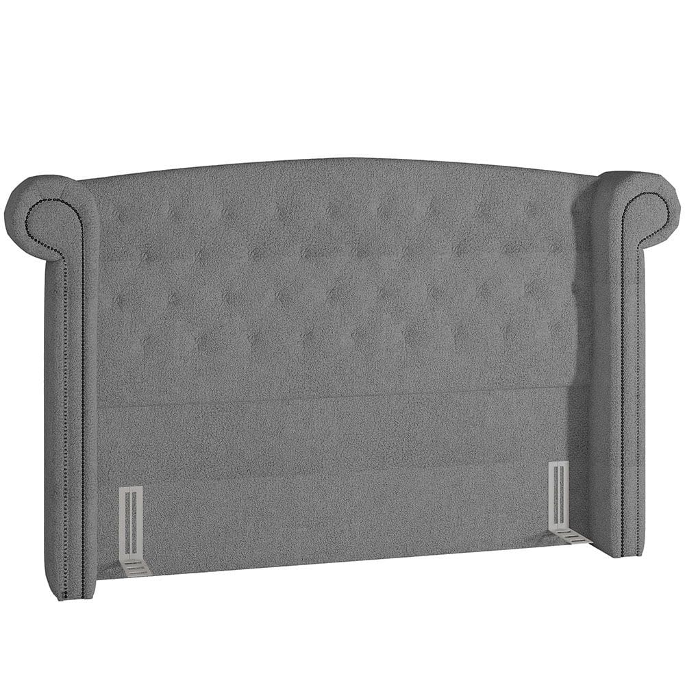 Cabeceira Cama Box Casal 140 cm P05 Sofia Bouclê Cinza - Lyam Decor