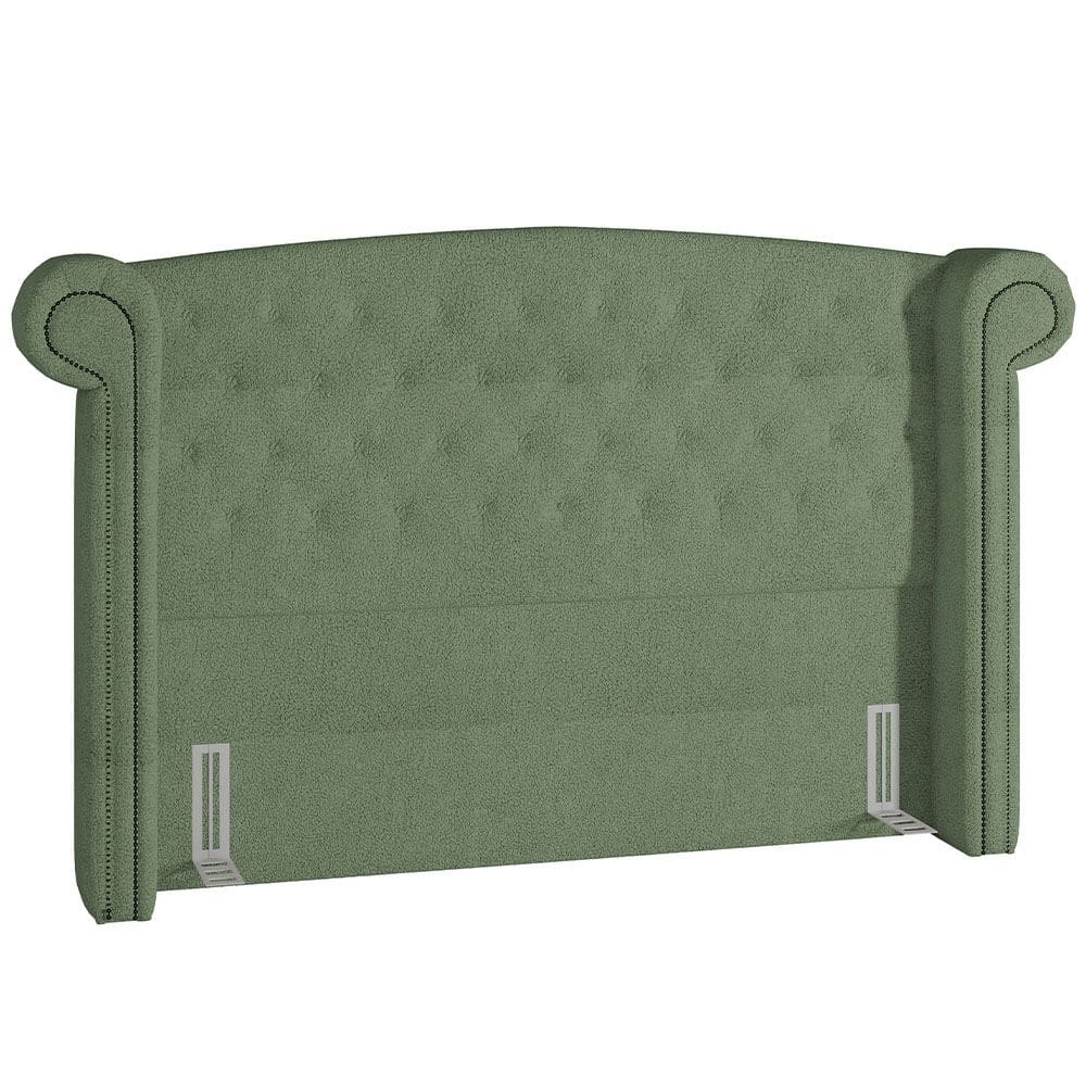 Cabeceira Cama Box Casal 195 cm P05 Sofia Bouclê Oliva - Lyam Decor