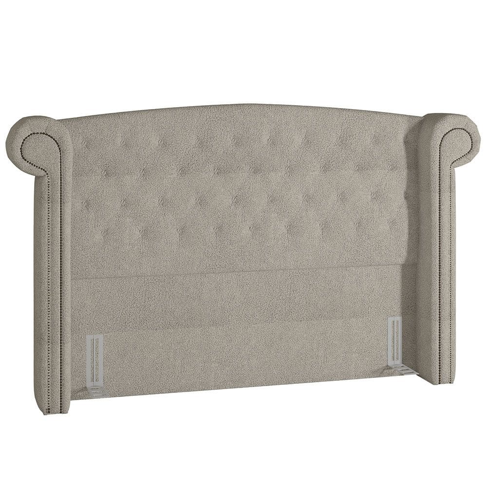 Cabeceira Cama Box Casal 140 cm P05 Sofia Bouclê Creme - Lyam Decor