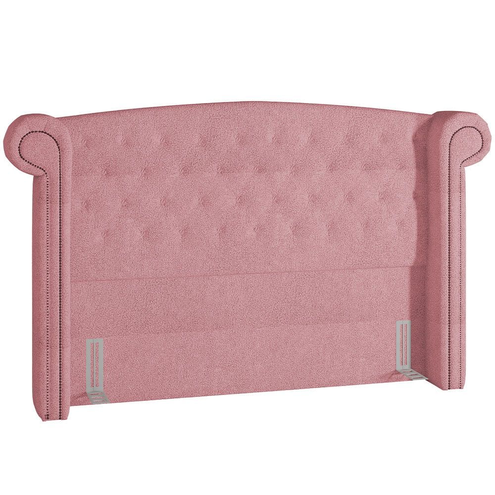 Cabeceira Cama Box Casal 160 cm P05 Sofia Bouclê Rosê - Lyam Decor