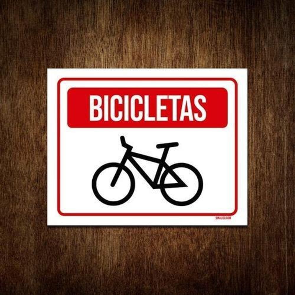 Placa De Sinalização Entrada Estacionamento Bicicletas 36X46