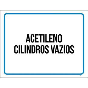Placa Sinalização - Acetileno Cilindros Vazios 36X46