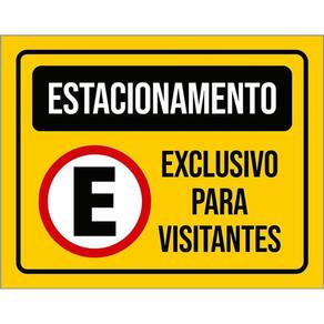 Placa Sinalização Estacionamento Exclusivo Visitantes 36X46