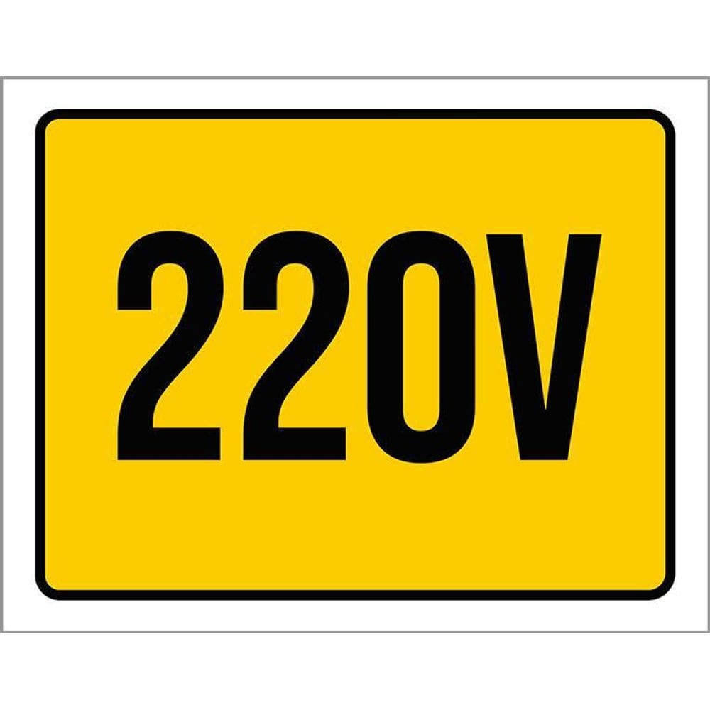 Placa De Sinalização - Atenção 220 Volts 36X46