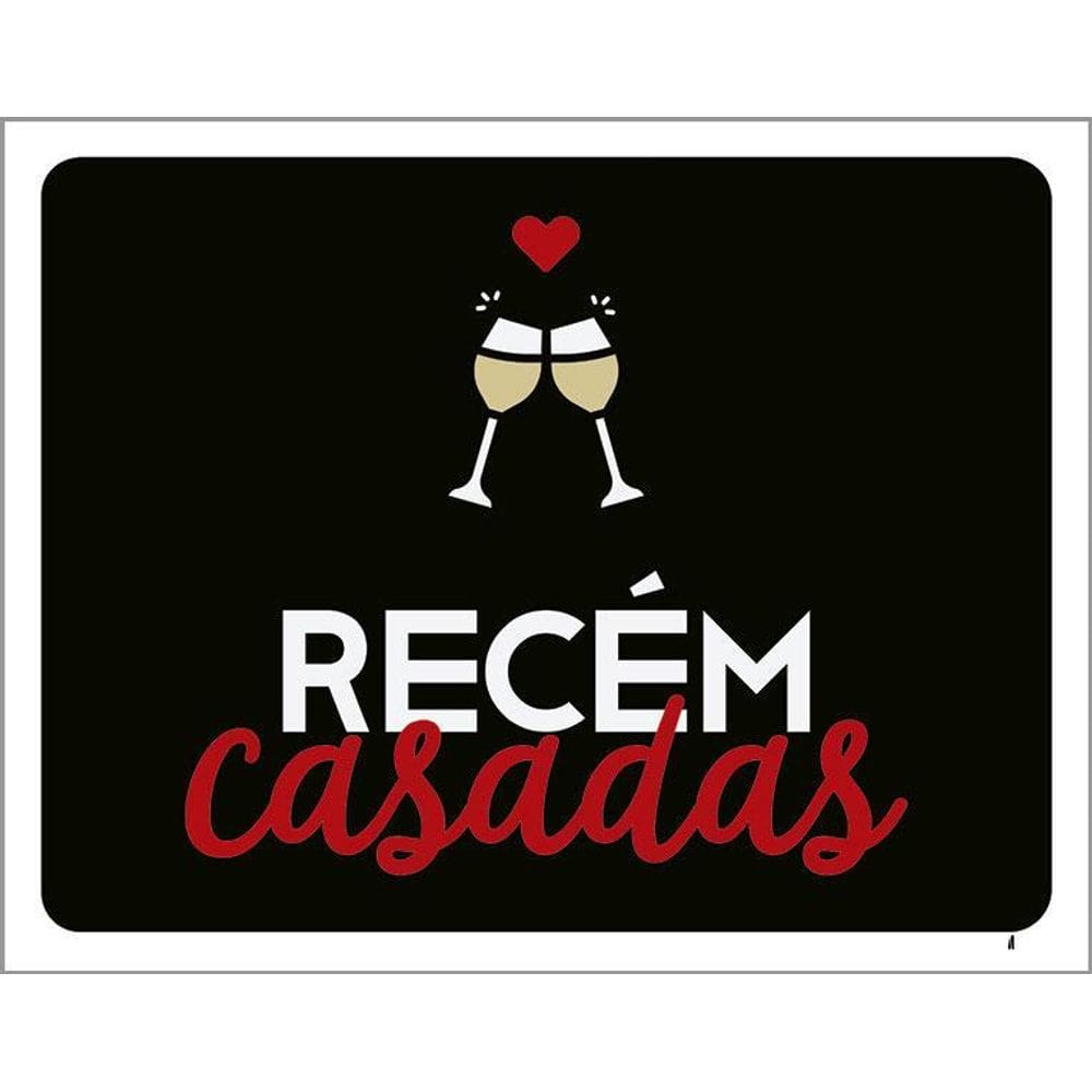 Kit 3 Placas Decorativa - Recém Casadas