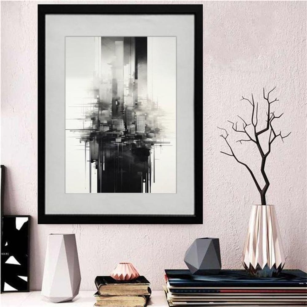 Quadro Decorativo Cidade Aquarela 60X48Cm