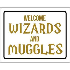 Kit 3 Placas Welcome Wizards And Muggles