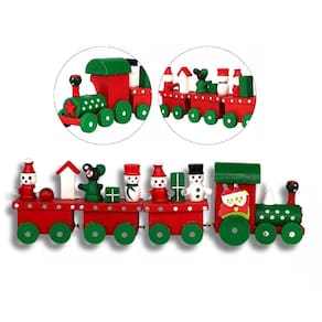 Enfeite Natal Trem De Madeira Decoração Natalina Diversão