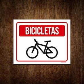 Placa De Sinalização Entrada Estacionamento Bicicletas 36X46