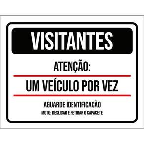 Kit 3 Placas Condomínio Visitantes Um Veículo Por Vez