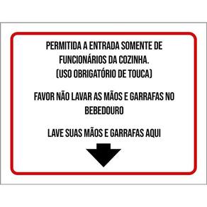 Placa Permitida Entrada Somente Funcionários Cozinha 36X46