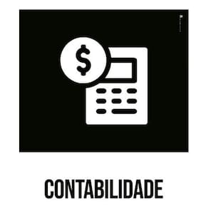 Kit 3 Placas Sinalização - Contabilidade Ícone Preto