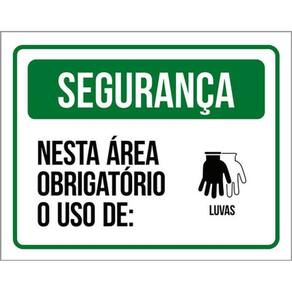 Kit 3 Placas Segurança Área Obrigatório Uso De Luvas