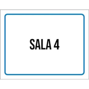 Placa Ambiente Sinalização Setor Sala 4 36X46