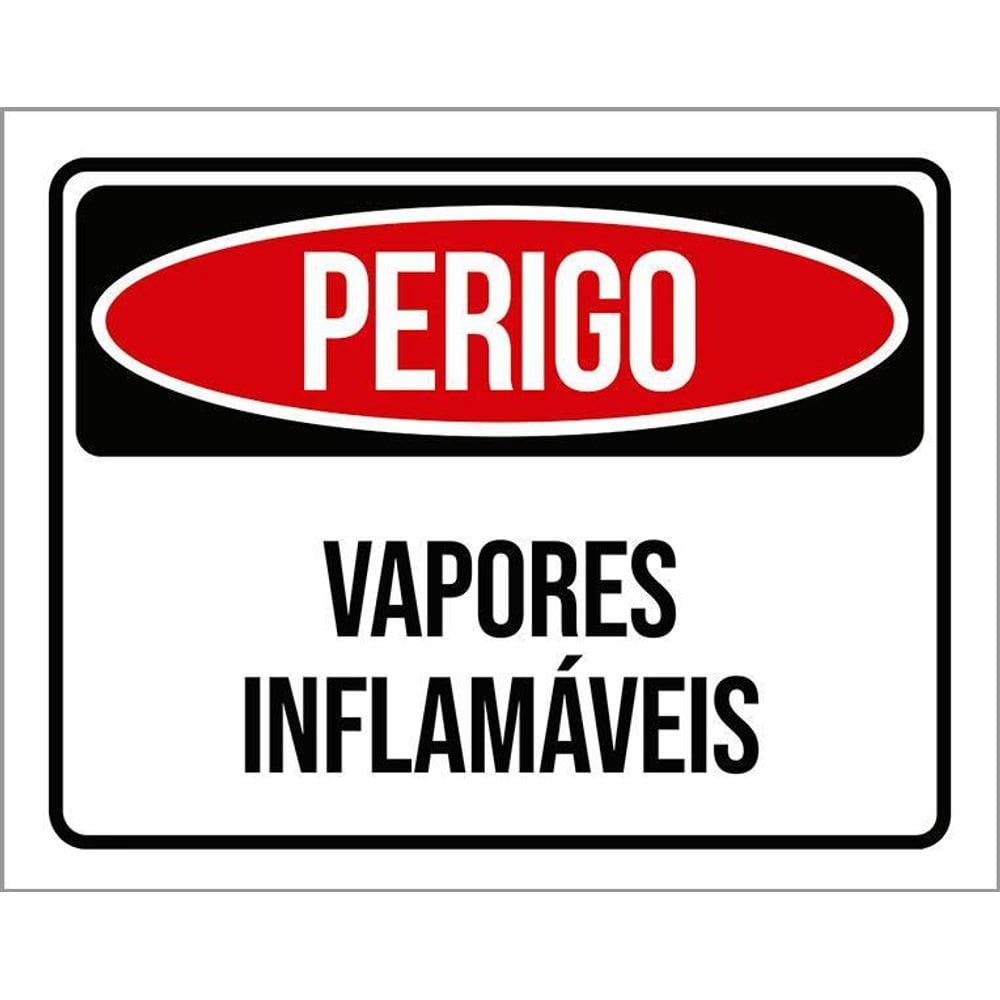Kit 3 Placas Perigo Vapores Inflamáveis