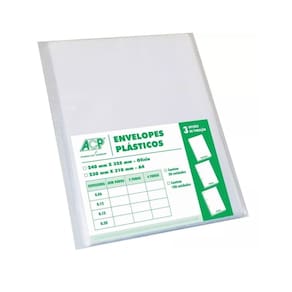 Envelope Plástico Ofício 4 Furos Grosso 0.20Mm 100 Un.