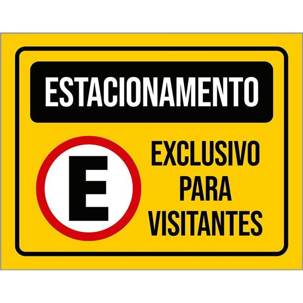 Placa Sinalização Estacionamento Exclusivo Visitantes 36X46
