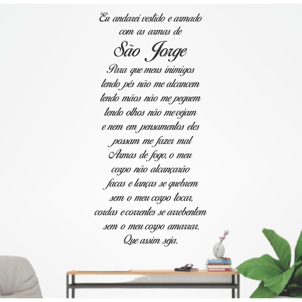 Adesivo De Parede Oração De São Jorge