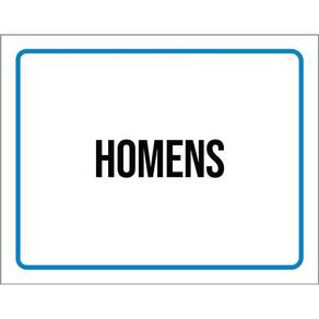 Placa Ambiente Sinalização Setor Homens 36X46