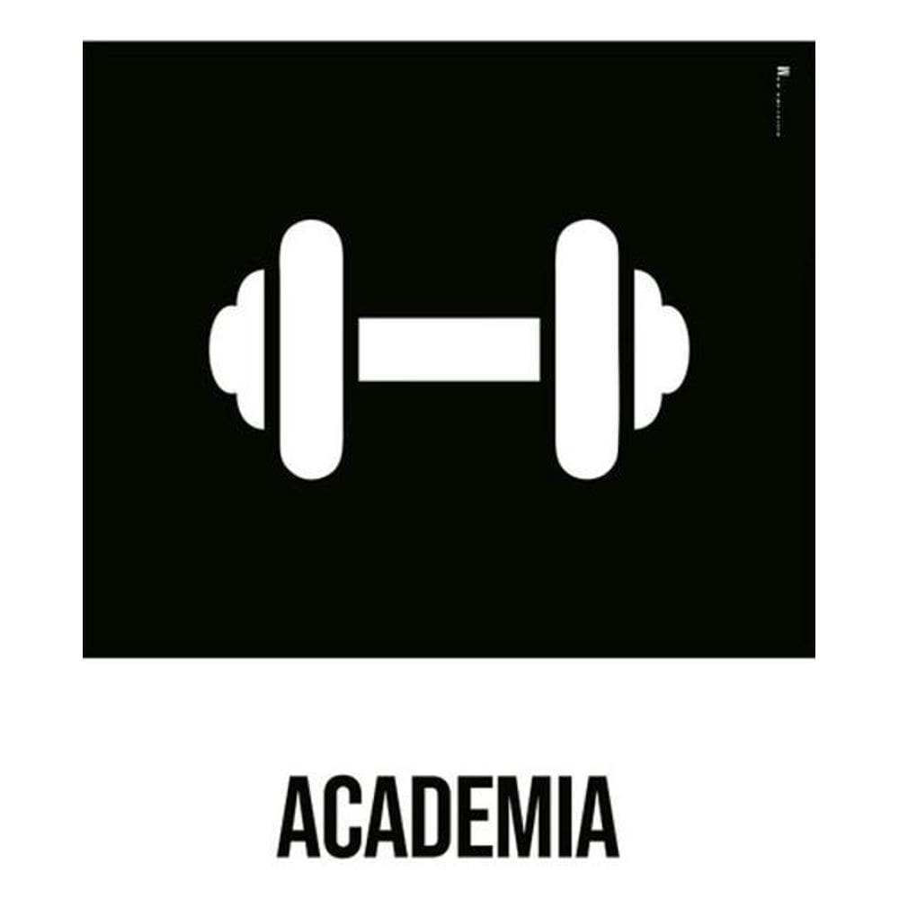 Kit 3 Placas Desenho - Academia