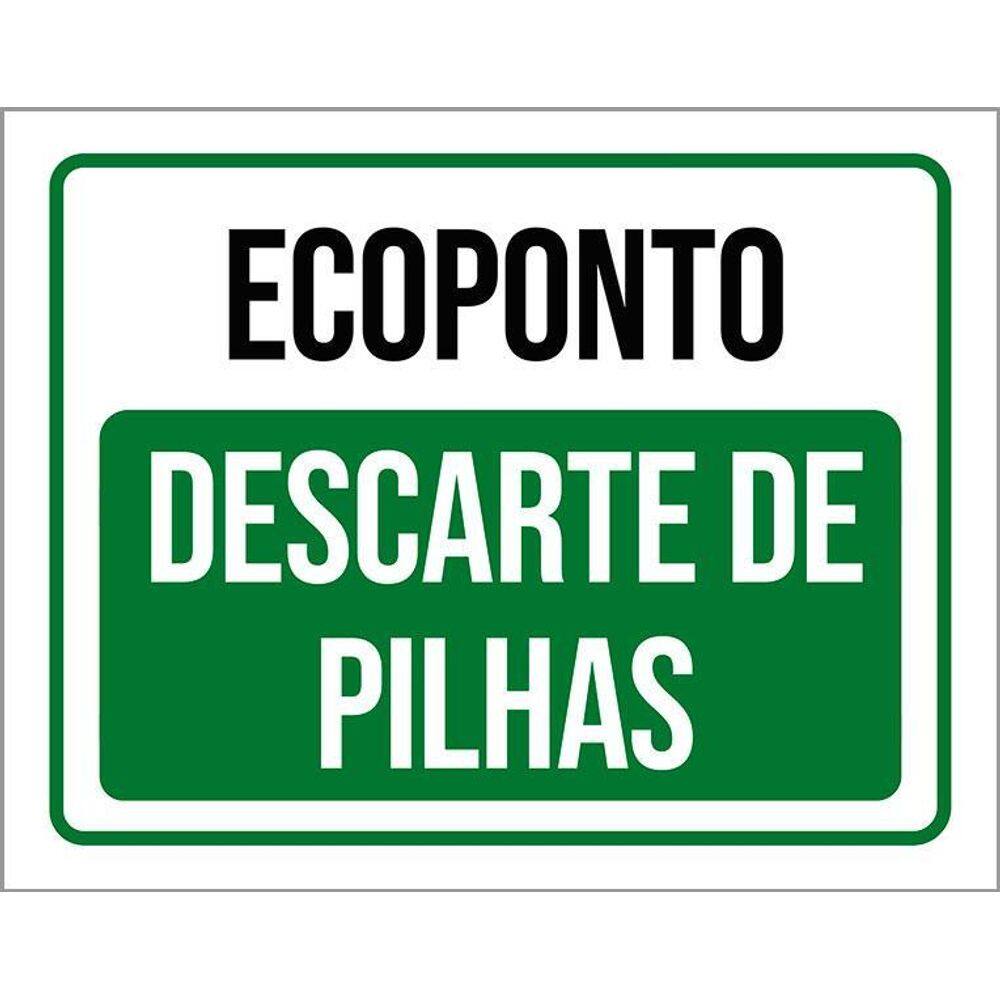 Kit 3 Placas Ecoponto Descarte De Pilhas