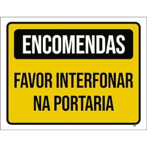 Kit 3 Placas Encomendas Favor Interfonar Na Portaria