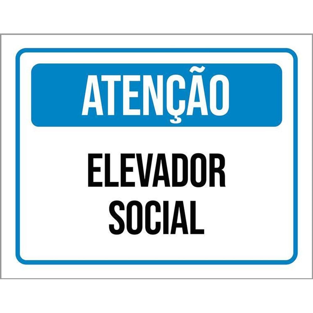 Placa Atenção Elevador Social 36X46