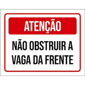Kit 3 Placas Atenção Não Obstruir Vaga Da Frente