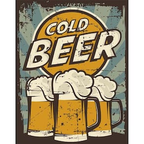 Kit 3 Placas Decorativa - Cold Beer Cerveja Modelo 3 Pints