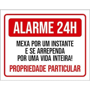 Kit 3 Placas Alarme 24 Horas Mexa Instante E Se Arrependa