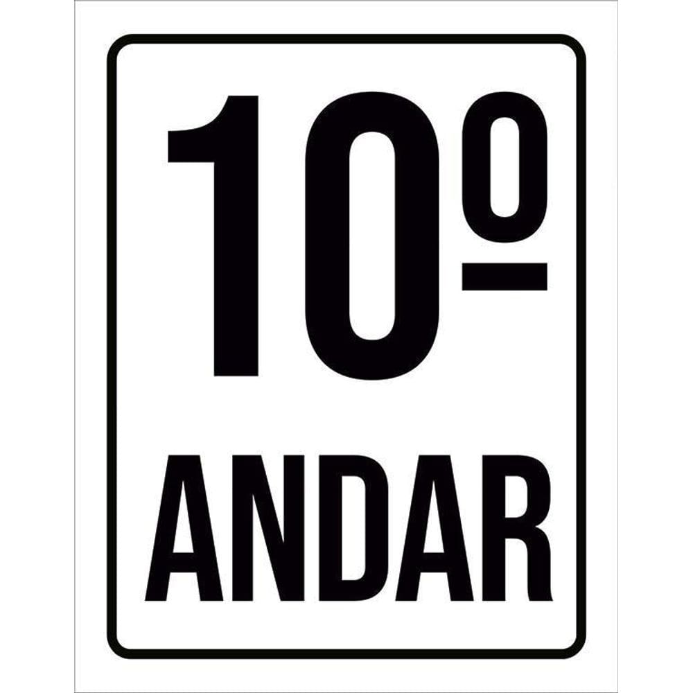 Kit 3 Placas Sinalização Ambiente Identificação 10º Andar