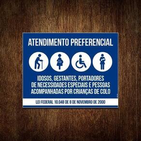Placa Atendimento Portadores Necessidades 36X46