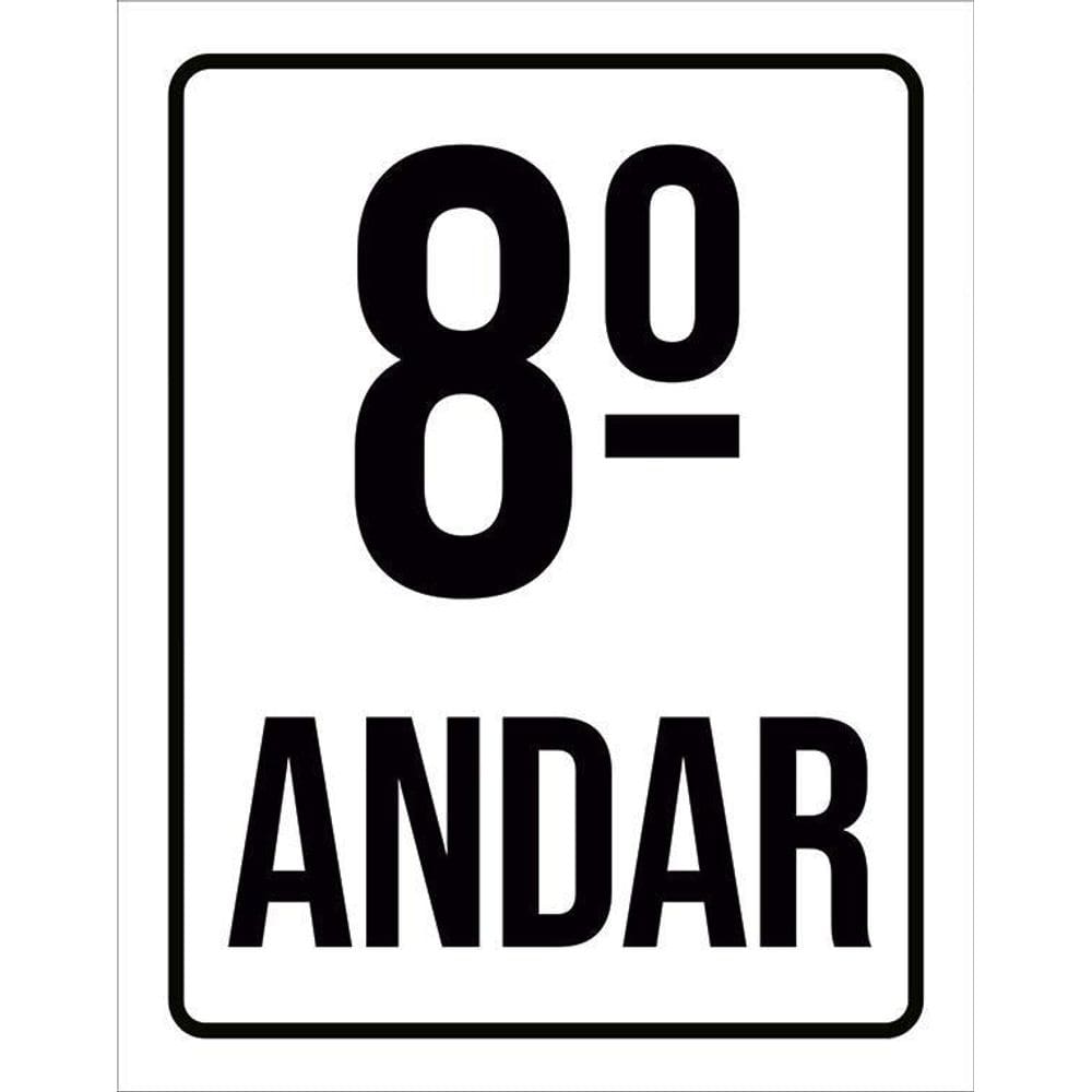 Placa Sinalização Ambiente Identificação 8º Andar 36X46