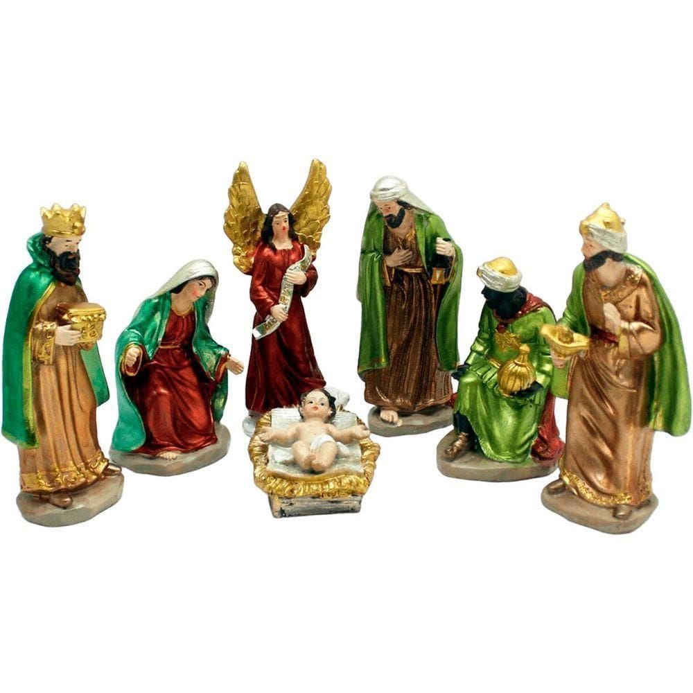Presépio Natalino Nascimento De Jesus Estatueta 15cm 7 Peças