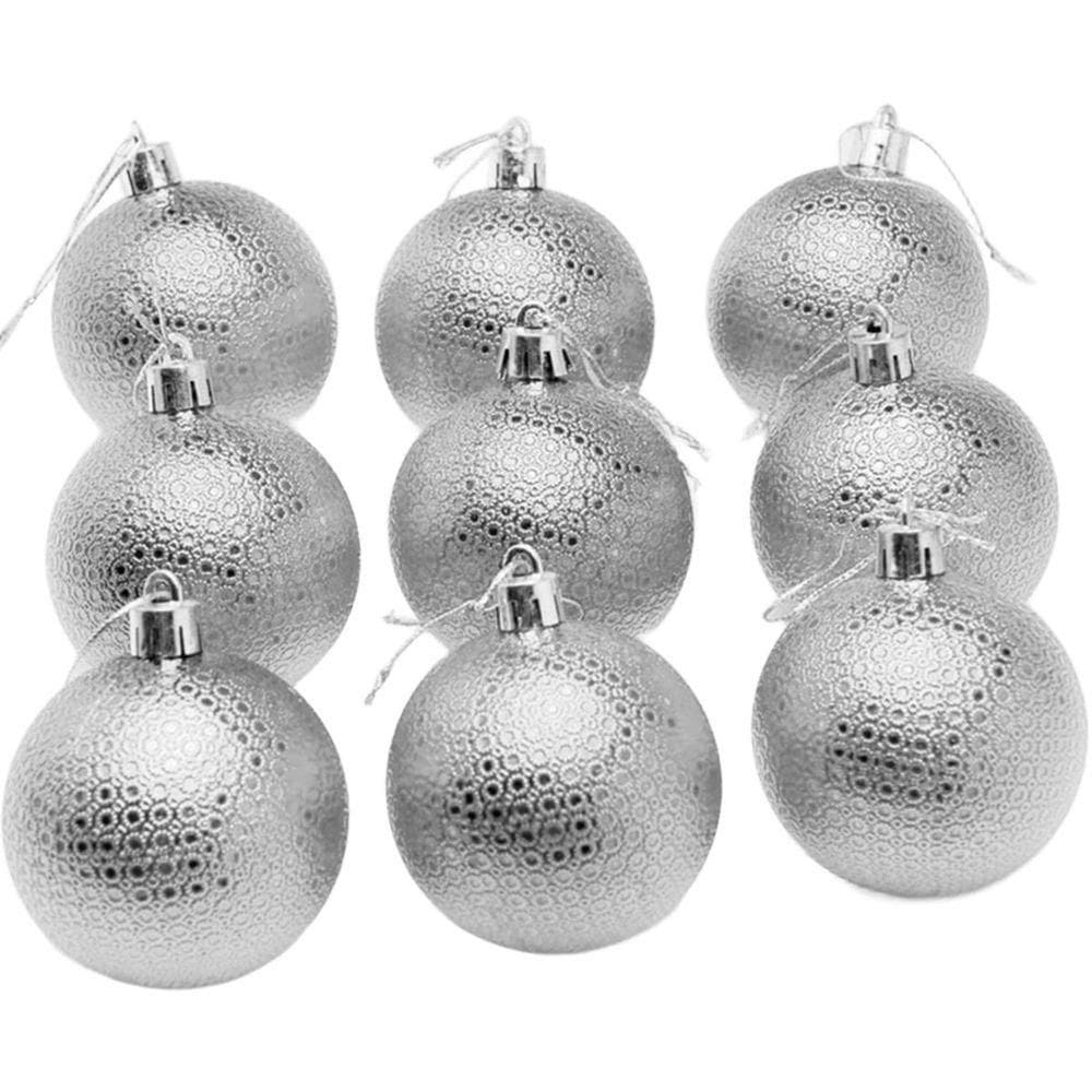 Kit 24 Bolas Natal Prata Enfeite Natalino árvore Natal 60mm