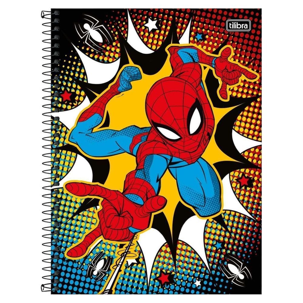 Caderno Homem Aranha Capa Dura Espiral 80F 1 Matéria Escolar
