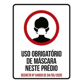 Kit 3 Placas Uso Obrigatório Máscara Neste Prédio