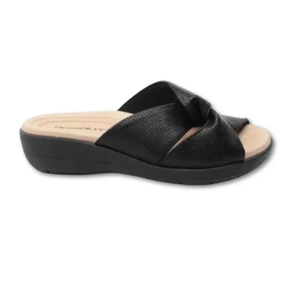 Tamanco anabela pontilhado com detalhe torcido Piccadilly