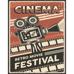 Placa Decorativa - Cinema Retro Festival 36X46