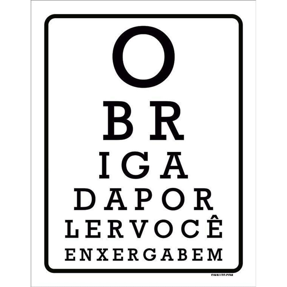 Placa Decorativa - Obrigado Por Ler Você Enxerga Bem 36X46