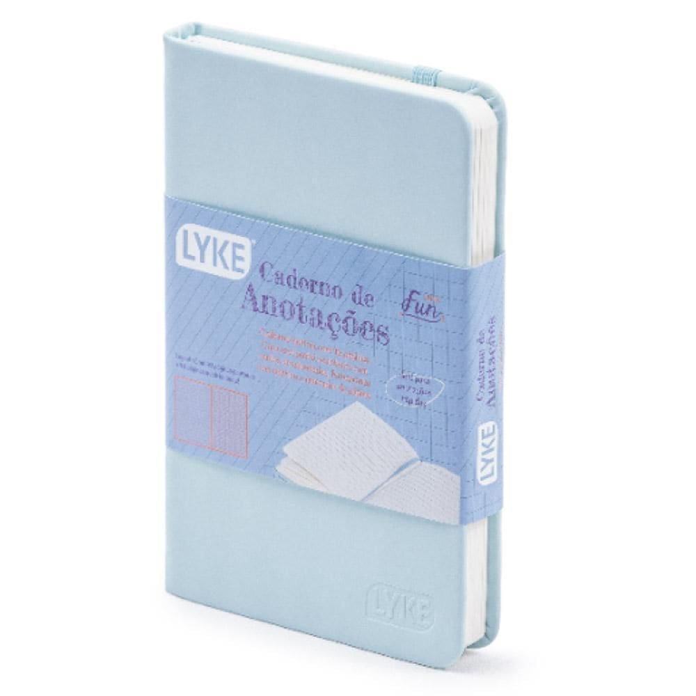 Caderno De Anotações Fun Azul Pastel 9X14Cm 96 Páginas Lyke