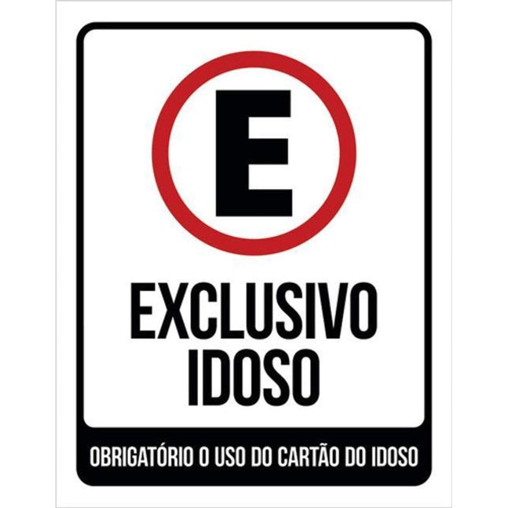 Kit 3 Placas Sinalização - Estacionamento Exclusivo Idoso