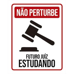 Placa Não Perturbe - Futuro Juíz Estudando 36X46