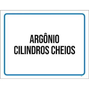 Placa Sinalização - Argônio Cilindros Cheios 36X46