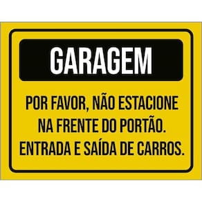 Placa Garagem Não Estacione Entrada Saída De Carros 36X46