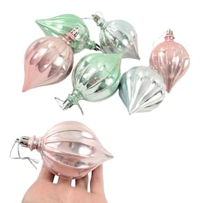 Kit 6 Bola De Natal Candy Color 10Cm Para Árvore Luxo