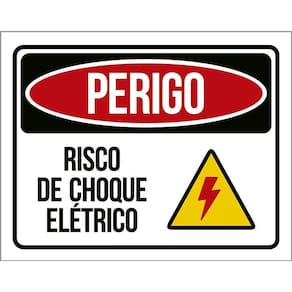 Placa Risco De Choque Elétrico - Placa De Sinalização 36X46